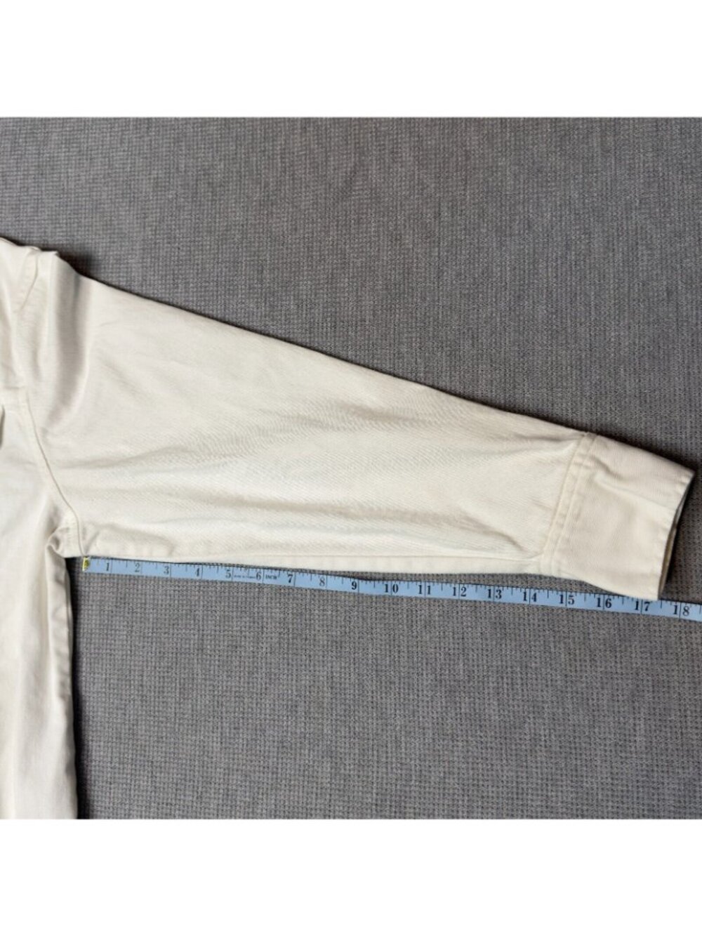 NorthCrest Denim Jacket Womens Sz Large White Full Zip Long Sleeve Chest Pockets - Picture 13 of 16